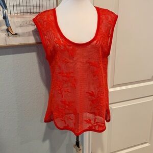 Banana Republic Mesh Coral Tank • Sz S • NWT!